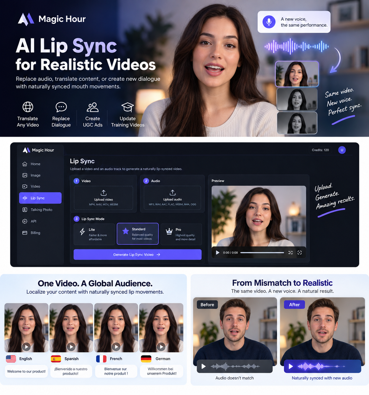 Magic Hour AI Lip Sync video generator