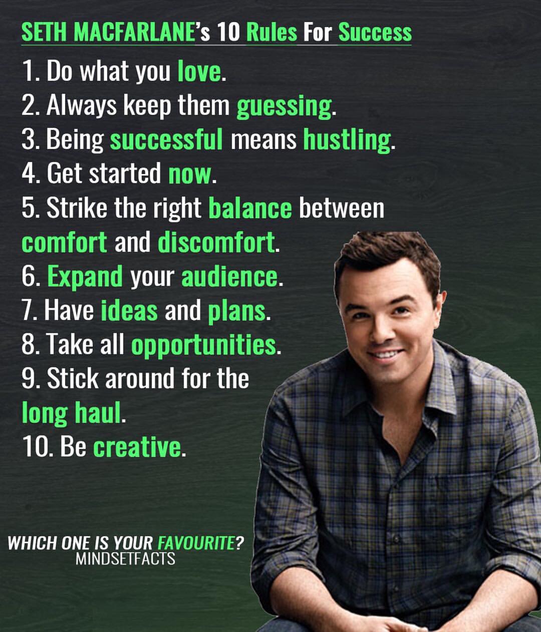SETH MACFARLANE's 10 Rules For Success