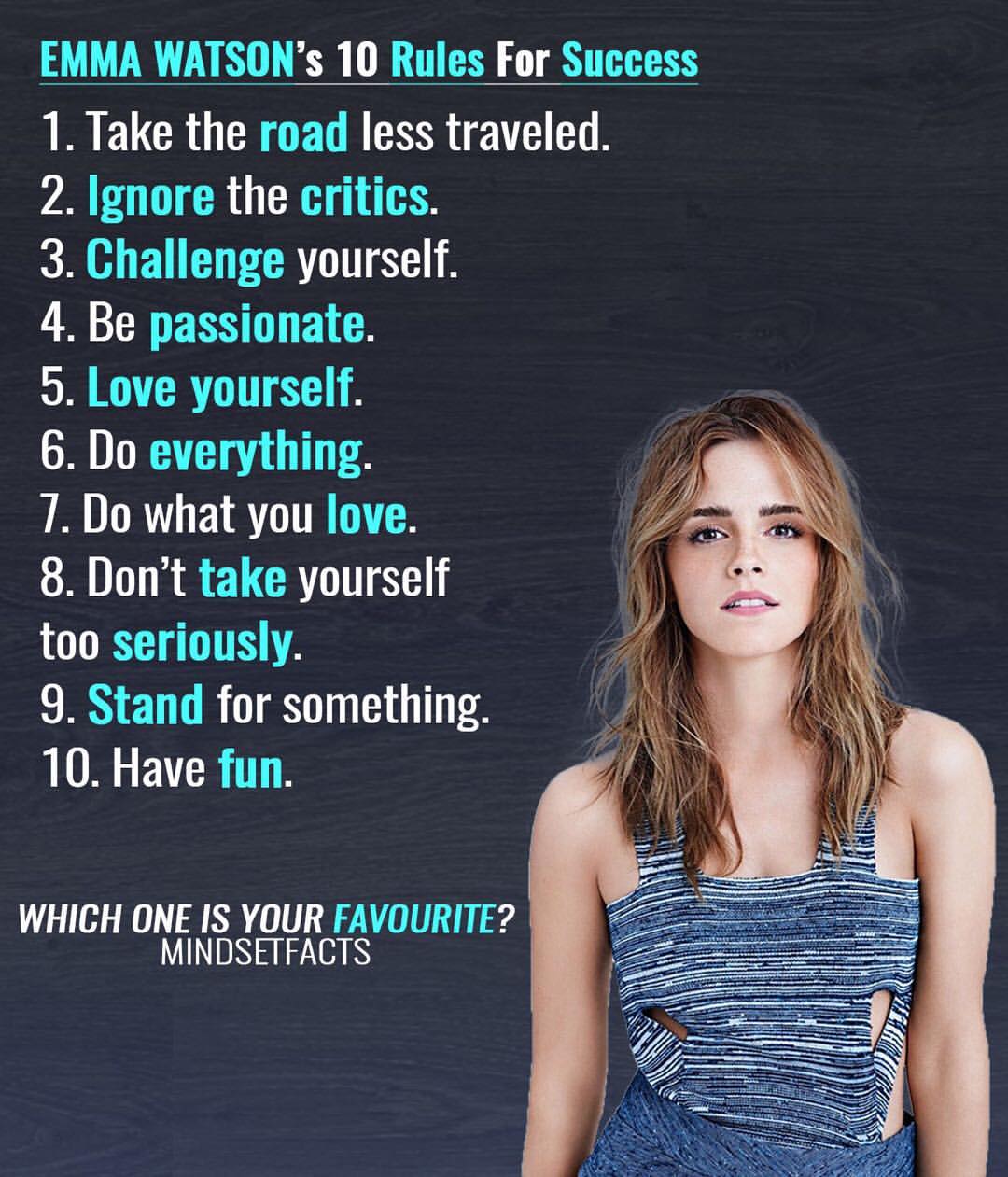 EMMA WATSON 10 Rules For Success