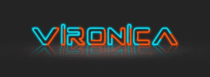 Neon Font Girl Name Vironica Facebook Cover Photo