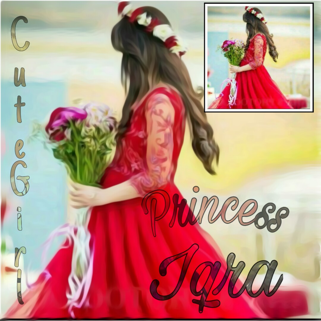 Hidden Face Red Dress Iqra Name Dp