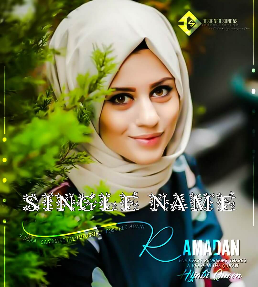Write Single Name On Stylish Hijab Girl Pic