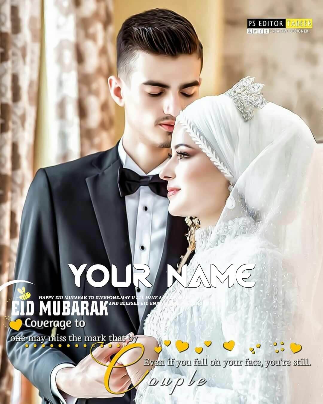 Best Eid Mubarak Couple Dp And Image With Name Edit