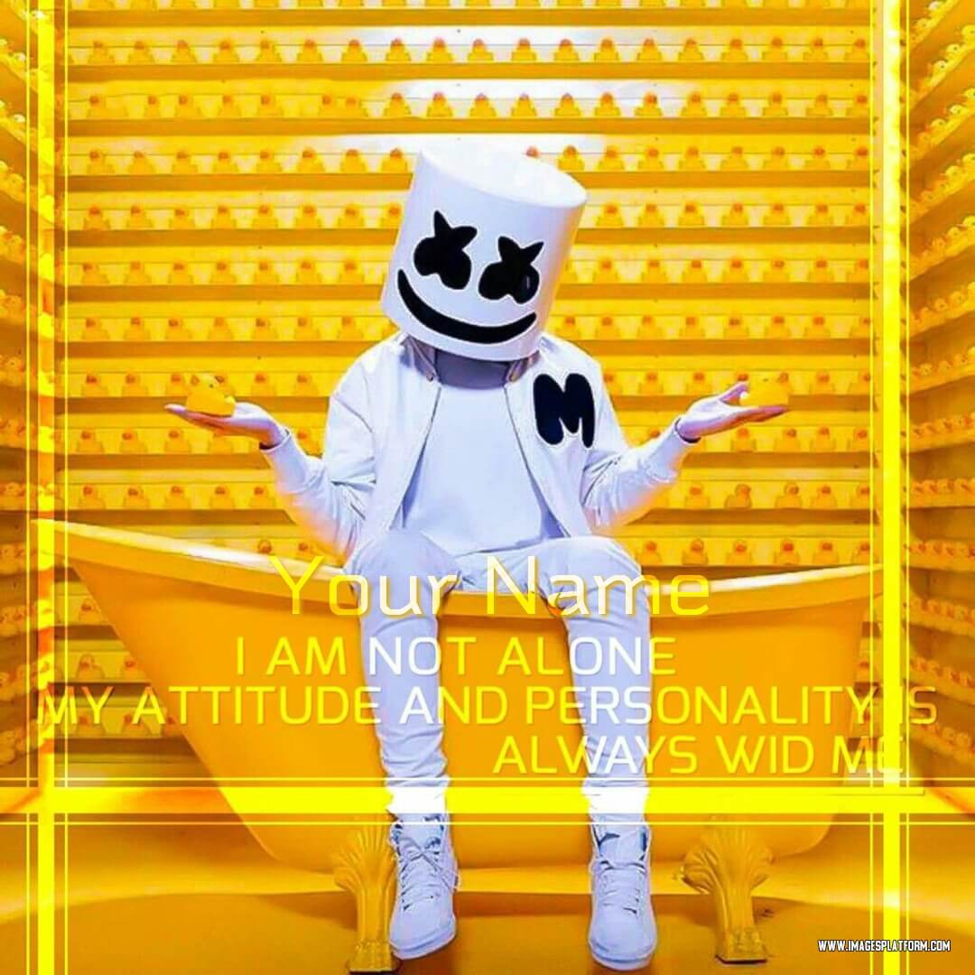 Dashing Style Marshmello Wallpaper With Name