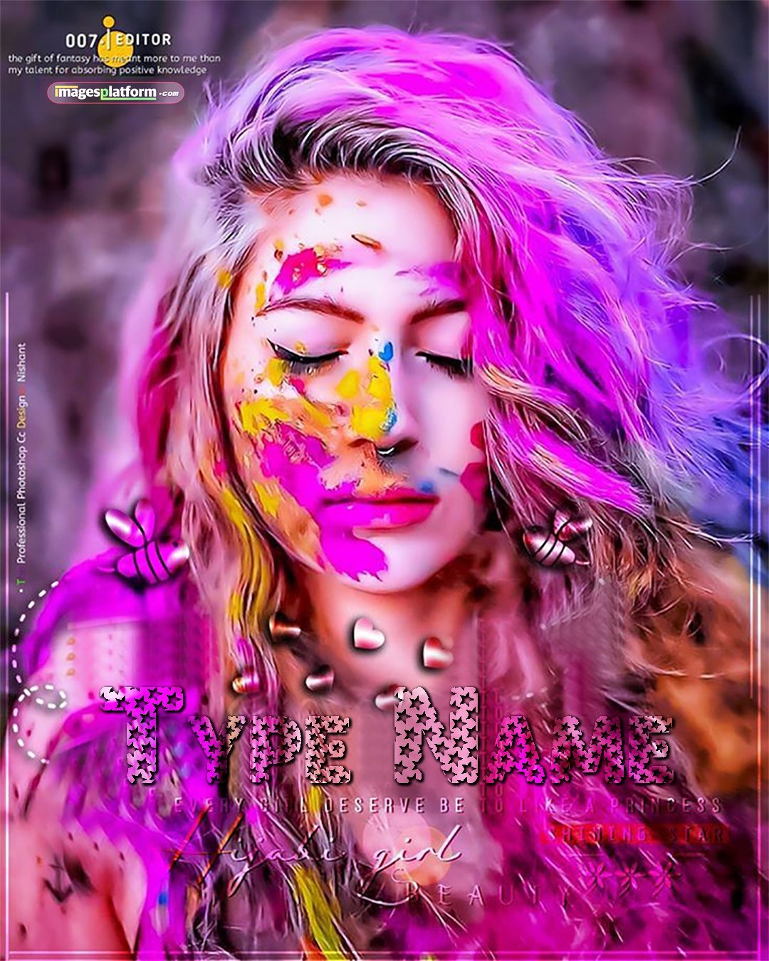 Happy Holi Girl Dp With Name