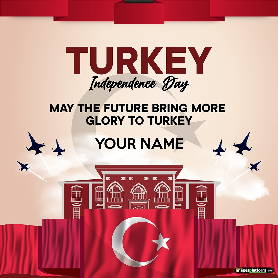 Write Name On 29 October Turkey Independence Day Wish Card