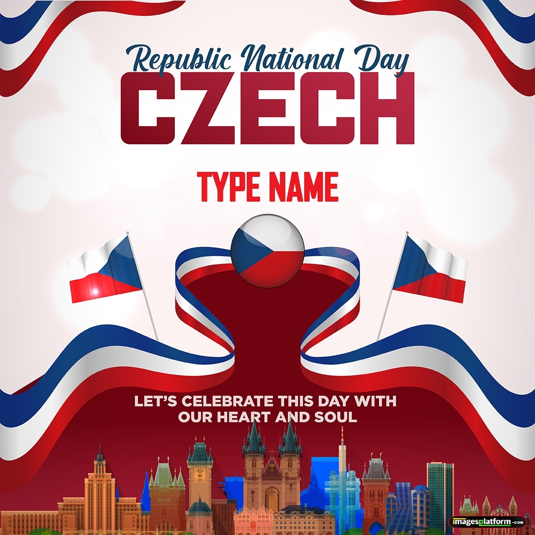 Czech Republic Independence Day Greeting Card Maker With Name Czech republic independence day greeting card maker with name